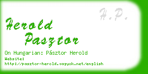 herold pasztor business card